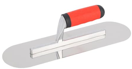 Gralara Truelle à Enduire Outil de Bâtiment Lisseuse pour Cloison Sèche Truelle de Maçon avec Arrondis pour Finition Parfaite Adaptée à La Construction, 35cmx10cm