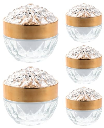Ipetboom 5pièces Pots de Crème Vides avec Couvercle Contenants Cosmétiques Étanches pour Échantillons de Voyage Set de Pots Réutilisables pour Crèmes et Produits de Maquillage