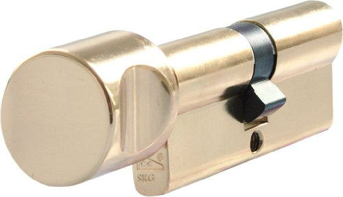 ABUS Knoppcylinder E60NP Z35/K35 - dörrlås inkl. 3 nycklar - olika stängning halvcylinder med knopp - ABUS säkerhetsnivå 7 - nickel-pärlemor- 54434