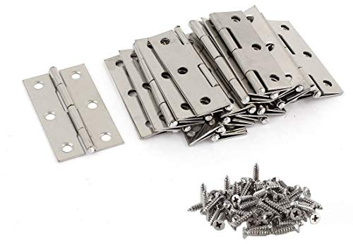 20Pcs Stainless Steel Folding Hinges 3 inch Door and Window Hinges assigned 120 Screws