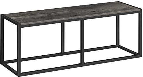 HOOBRO Dining Bench, 47.2 Inch Industrial Style Kitchen Table Bench, Steel Frame, Easy to Assemble, for Kitchen, Dining Room, Charcoal Gray and Black BC12CD01