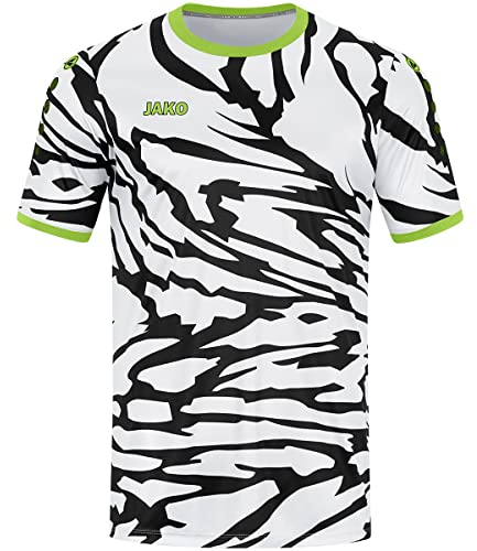 JAKO Herren Trikot Animal (Kurzarm), Weiß/Schwarz/Neongrün, M