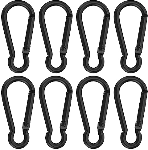 WLLHYF 8 Stück Karabiner, Schlüsselanhänger Karabinerhaken Aluminium Schraubkarabiner für Wandern, Camping, Angeln, Reisen