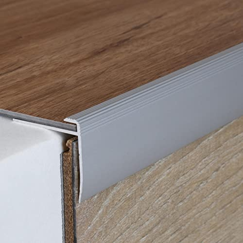PROVISTON | Infattnings- och avslutningsprofil | aluminium | 27 x 30 x 1 000 x 3 mm | Silver | infällningsprofil | slutlister | golvprofil