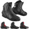 Vaster Moto Motorradschuhe für Herren, kurz, wasserdicht, Leder, rutschfeste Sohle, Schwarz, 44 EU