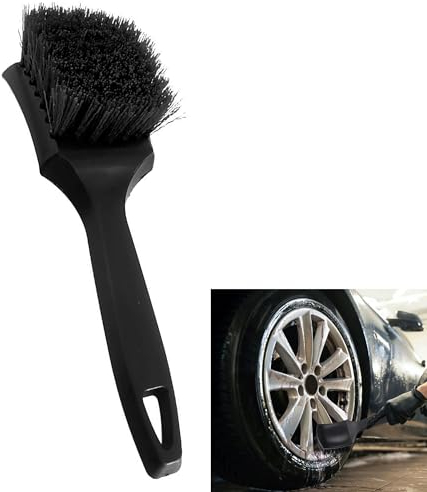 1pcs Black Car Tire Cleaning Brush - Easy Dirt Removal, Durable Wheel Brush with Comfortable Handle for Tyres, Wheels, Rims, Motorcycles, Bicycles, Boats