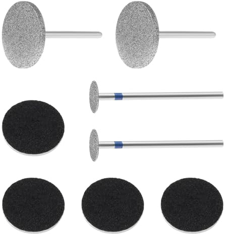 VGOL 4PCS Nail Disc Polishing Head Sanding Disc Nail Drill Bits with Round Sandpapers Electric Foot File Drill Bits Nail Tools for Manicure Pedicure DIY Nail Art