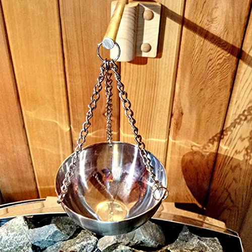 Cuenco para aromaterapia para sauna, cuenco para aromaterapia para sauna de acero inoxidable de 20 cm porta aceite esencial accesorios para sauna