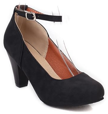 EQWIGKEIT Zapatos tradicionales para mujer con tacón, zapatos clásicos de piel Mary Jane retro, cómodos y elegantes