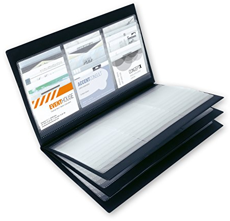 SIGEL VZ175 Visitenkarten-Mappe Visitenkarten-Sammler für 288 Karten, ähnlich A4, schwarz