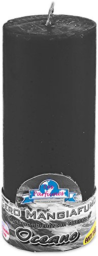 La Briantina Candela Profumata Mangiafumo, Durata 75 Ore, 13x6 cm, Nera, Profumo di Oppio
