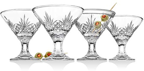 Godinger Martini Glasses, Cocktail Glasses, Stem Glass, Glass Cups, Dessert Cups - Dublin Collection, Set of 4, 5 oz