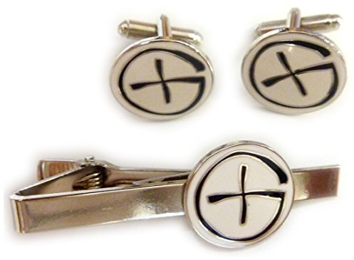 Geocaching Geo Coin Path Tag Logo TIE BAR Clip Cufflinks Set