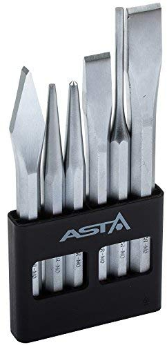 A-6CCS Meißel Durchtreiber & Körner Satz 6-tlg. Durchschlag Splinttreiber Flachmeißel Kreuzmeißel Körnerset Schlagwerkzeug-Satz Treiber Austreiber Werkzeugsatz Durchschlag-Set