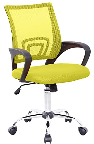 SVITA Cydney - Sedia da scrivania per bambini, girevole, con rivestimento in rete, colore: giallo