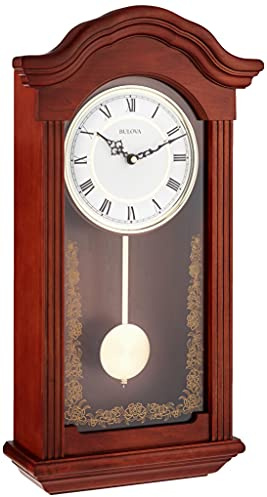Bulova C4443 Baronet Chiming Clock, Finish, Mahogany