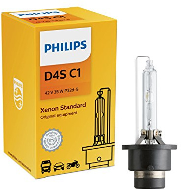 Philips Automotive Lighting D4S Authentic Xenon HID Headlight Bulb with 4200K Intense White Light, Fits Select High Beam and Low Beam Positions, 1 Pack
