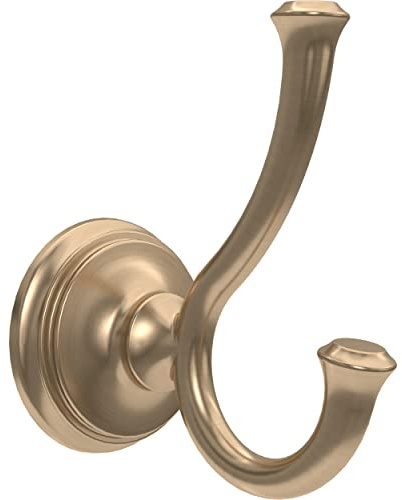 Delta Double Towel Hook for Bathroom or Kitchen| Champagne Bronze | Cassidy Accessories