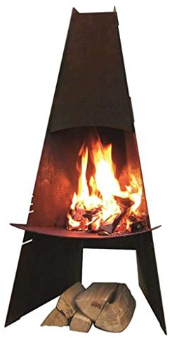 Aduro Gartenkamin aus Cortenstahl - entwickelt eine stilvolle Rostoptik - aus zum Grillen geeignet