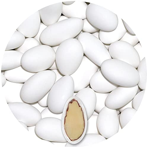 EinsSein 1kg Dragées Amandes Gracile midi blanc mat | ca. 300 pièce Dragees Mariage Baptême Communion Célébrer Fête Candybar | Cadeaux Invités | Idéal pour Boîtes Étuis Contenants