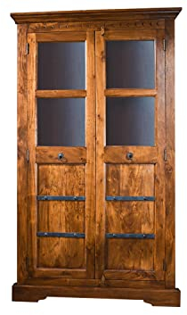 Armoire d'angle acacia brun laqué 108x57x183 cm (BxTxH) OXFORD #0410