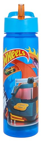 Hot Wheels Polar Gear - Borraccia con cannuccia, riutilizzabile, per bambini, 600 ml, in polipropilene, prodotto ufficiale Polar Gear, senza BPA e in plastica riciclabile