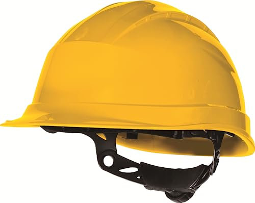 Delta Plus Casque de chantier en polypropylène avec ajustement rotatif Jaune