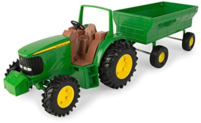 TOMY John Deere Kids Tractor Toy with Flarebox Wagon Set - 8 Inches - John Deere Tractor Toys for Kids - Toddler Toys Ages 3 and Up