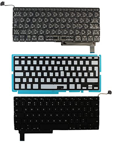 Keyboards4Laptops Reino Unido Retroiluminada Negro Teclado de Repuesto para Ordenador portátil Compatible con Apple MacBook Pro A1286 (EMC 2325*)