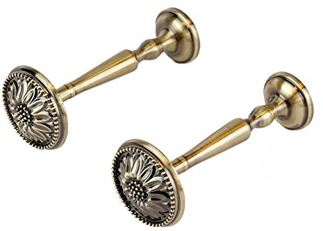 1 Paar Vorhanghalter/Raffhalter, Messing antik oder Satin-Chrom messing antik-optik