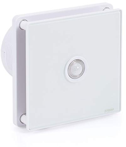 STERR Weißer Badlüfter 100 mm mit PIR - Badezimmerventilator - Glasfront - Modernes Aussehen - BFS100P - 10 W