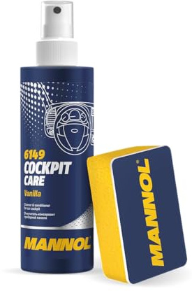 MANNOL 6149 Cockpit Care vanilj rengöringsmedel PUMPSPRAY + svamp VANILLEDUFT 250 ml