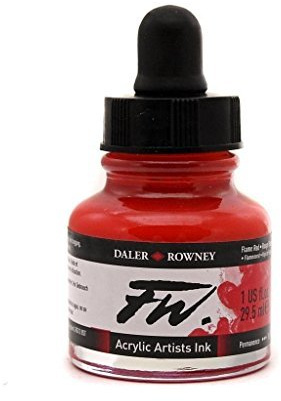 Daler Rowney FW Artists Acrylic Ink 29.5 ml Pot - Flame Red