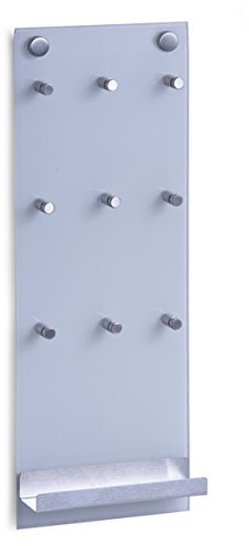 Zeller 13879 Schlüsselbord, Glas/Edelstahl / 15 x 40