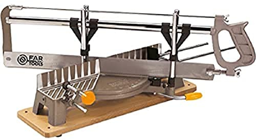 Fartools One Scie à onglet manuelle 550x45mm (14TPI), capacité de coupe maxi 90°=160x100mm & 45°=100x100mm, table de 395x75mm, avec patin caoutchouc anti-dérapant