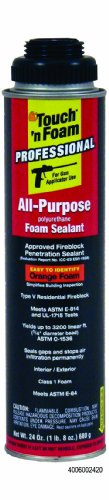DAP Touch 'n Foam Pro All Purpose Gun Foam, Orange, 24 oz (7565002420)