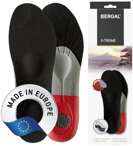 Bergal X-Treme Komfort Premium-Einlegesohle für optimale Polsterung, Dämpfung und Stabilisierung, ultraleichter Laufkomfort bei Extrembelastungen in Sport und bei allen Freizeitaktivitäten, Gr. 44