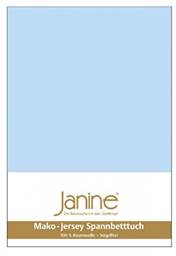 Janine Spannbetttuch 5007 Mako Jersey 90/190 bis 100/200 cm hellblau Fb. 12