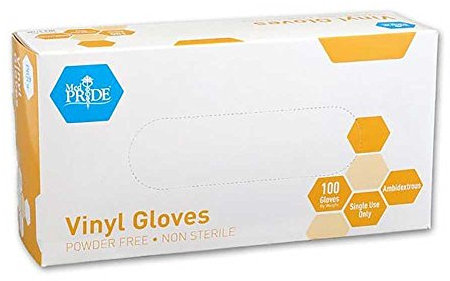 MedPride General Purpose Powder-Free Vinyl Gloves, Medium, Case/1000 (10 Boxes of 100)