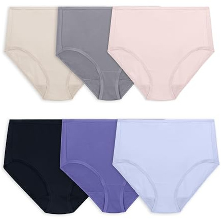Fruit of the Loom womensFruit of The Loom Ladies 6pk Microfiber Hi-cuts Underwear - Multi - 14