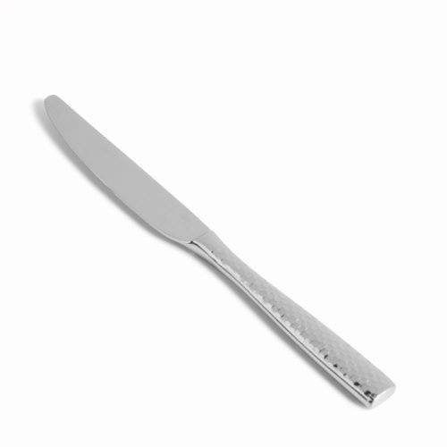 Fortessa Lucca Faceted 18/10 Stainless Steel Flatware Solid Handle Table Knife, Set of 12, Mirror Polished