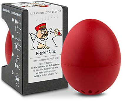 Alois PiepEi - Singende Eieruhr zum Mitkochen - Eierkocher für 3 Härtegrade - München Geschenk - Lustiges Kochei - Musik Eggtimer - Brainstream