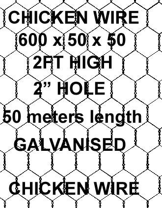 4wire 2ft Chicken Wire Mesh 60cm x 50mm x 50 Meters Netting