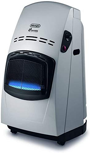 De'Longhi VBF2 - Estufa, 4200 w, sistema variable de control de la llama, doble sistema seguridad, mandos ergonómicos, ruedas desplazamiento, negro y plata