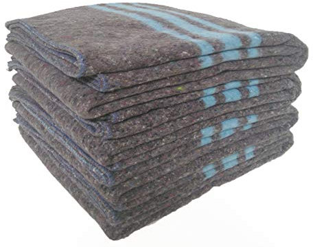 Mantas gruesas para Mudanzas o transporte de muebles, medida 140x200 Fabricadas en España. Para almacenar muebles o articulos personales en guardamuebles o trasteros. Pack 4 mantas, color azul