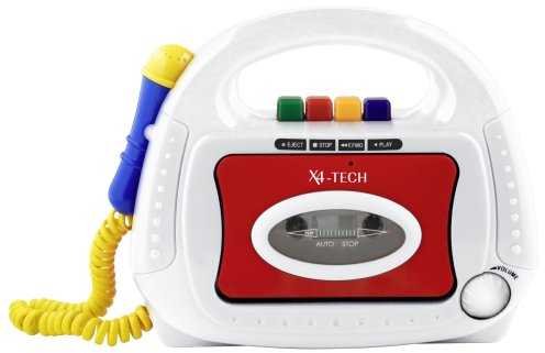X4-Tech BobbyJoey Kassettenrekorder (Eingebautes Mikrofon, Automatische Stoptaste, Sound-System) weiß