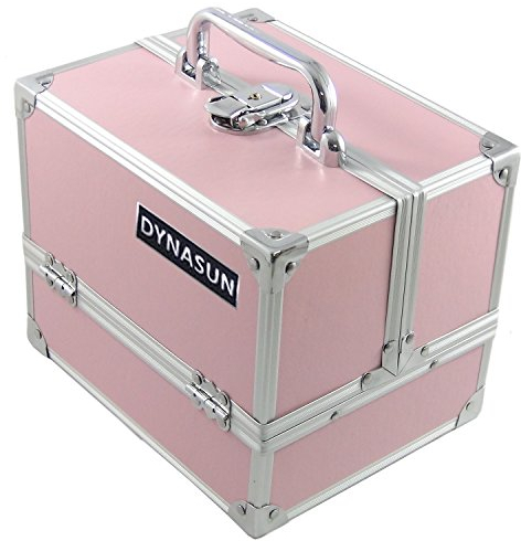 Dynasun Beauté Vanité Cas avec Deux Clés, 22 cm Longueur x 17 cm Largeur x 18 cm Hauteur, Rose Bonbon