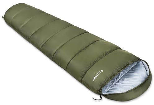 Sacco a Pelo Mummia con Cappuccio per Adulti, Estate, Primavera, Autunno, Sacco a Pelo da Cabina Ultraleggero - Comodo Sacco a Pelo Coperta da Campeggio per Adolescenti - Sacco a Pelo da Esterno