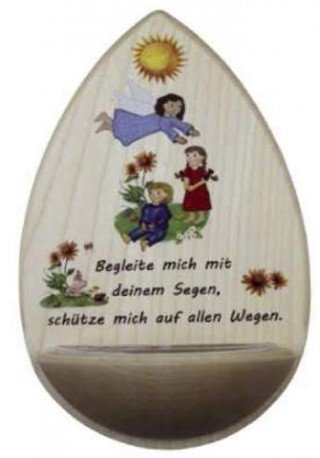 Weihwasserkessel Begleite Mich auf… - Holz, 14 cm