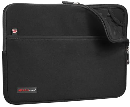 TECHGEAR Neoprene Zipped Sleeve Case Cover 11-13, Anti-Shock Lining fits iPad Pro 13 / Pro 12.9, Samsung Tab S10/S9/S8 Plus S9 FE+ 12.4, Book 12, Surface Pro 11/10/9/8/7, MacBook 13, 11 Laptops